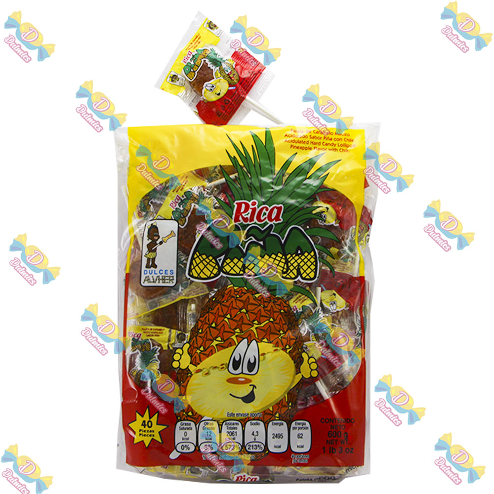 ALVHER PALETA RICA PIÑA 40 PZS – Dulmics